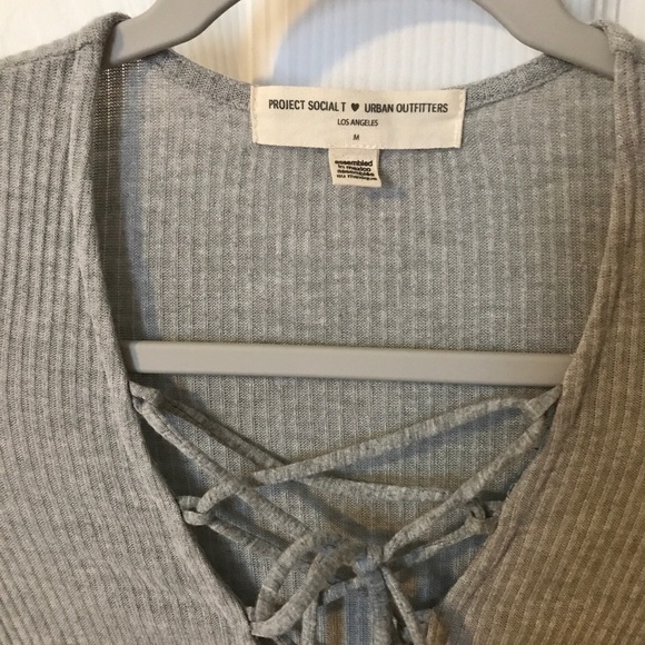 Urban Outfitters Lace-Up Ribbed Top - Picture 3 of 4